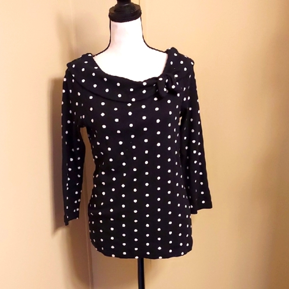 Black and White Polka Dot Women's Top